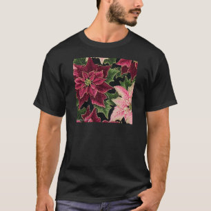 Camiseta Retro 50 Poinsettia Borgoña Rosa