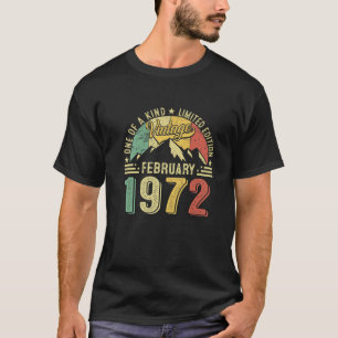 Camiseta Retro 50 Vintage De Cumpleaños Febrero 1972 50 Año
