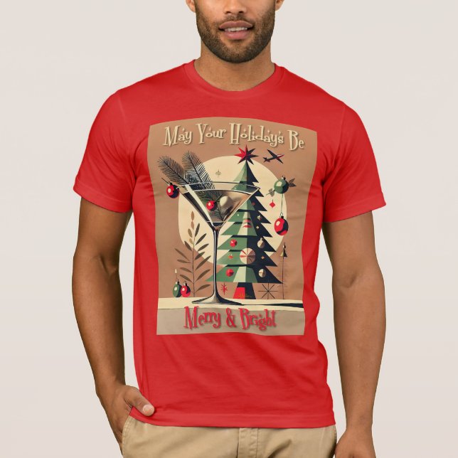 Camiseta Retro 50s Jet Set Christmas Tree Martini (Anverso)