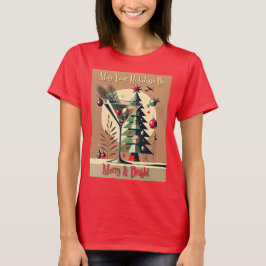 Camiseta Retro 50s Jet Set Martini de árbol de Navidad