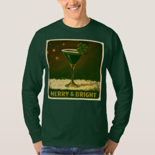 Camiseta Retro 50s Martini Irlandés de Navidad de Cuatro Ho