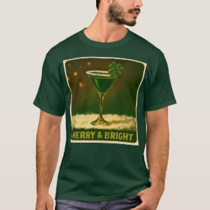 Camiseta Retro 50s Martini Irlandés de Navidad de Cuatro Ho
