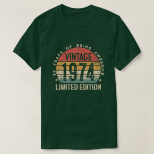 Camiseta Retro 52 Años 1974 Edición Limitada Cumpleaños 52