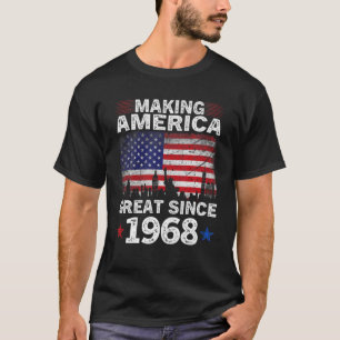 Camiseta Retro 54º Cumpleaños Bandera De EEUU Haciendo Gran