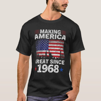 Camiseta Retro 54º Cumpleaños Bandera De EEUU Haciendo Gran