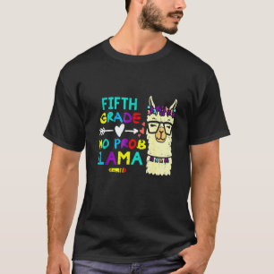 Camiseta Retro 5to Grado Sin Prob Llama Quinto Primer Día