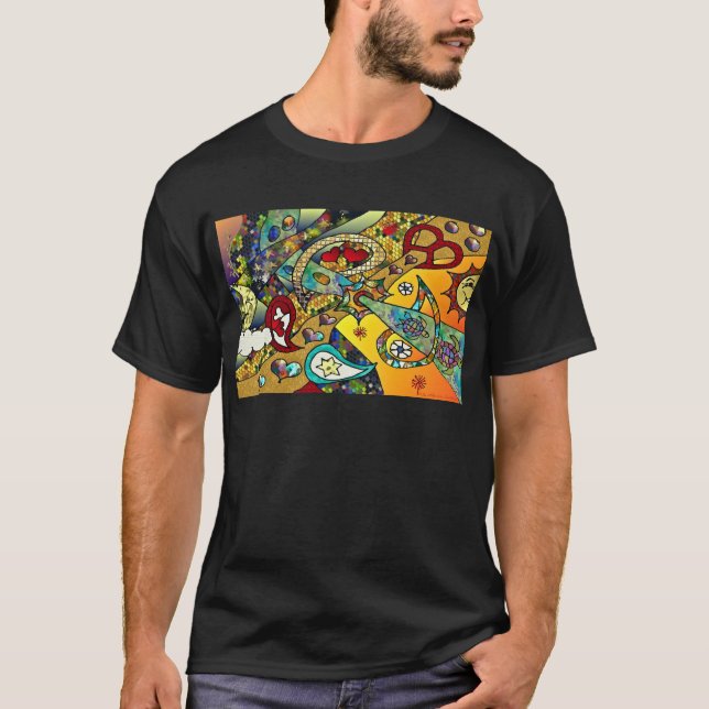 Camiseta Retro 60 Aparato de Regalos Psicodélicos de Ciclo  (Anverso)