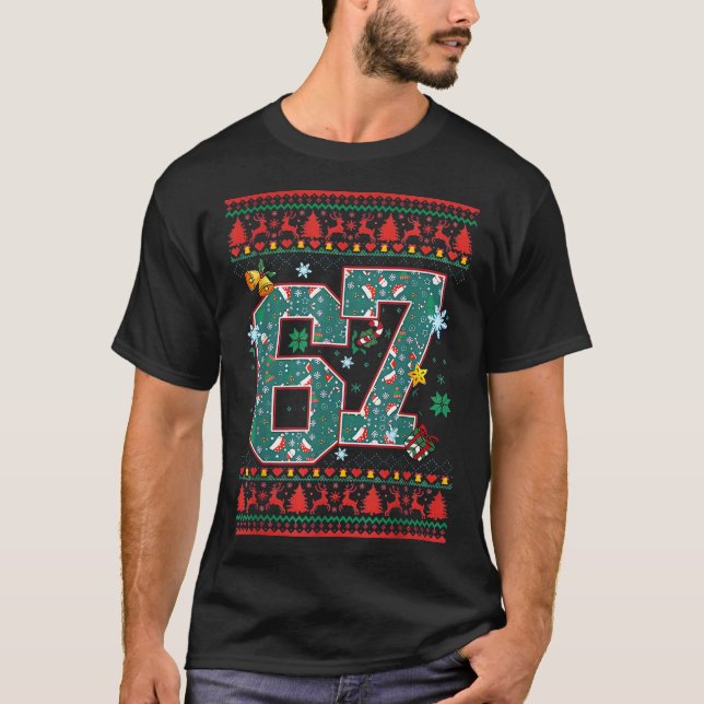 Camiseta Retro 67 Seis Siete Navidad Meme  (Anverso)