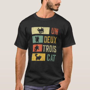 Camiseta Retro 70s 80s 90s Un Deux Trois Gato Meowy Cat