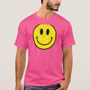 Camiseta Retro 70s 80s Happy Face Yellow Smile Face Vintag