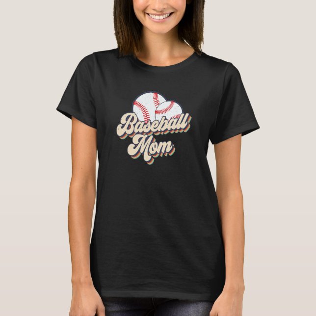 Camiseta Retro 70s Baseball Mom Cute Player Mama Team Sport (Anverso)