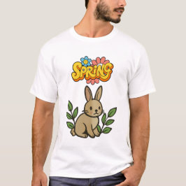 Camiseta Retro 70s Spring Bunny Graphic Design
