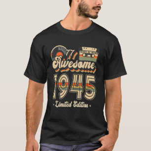 Camiseta Retro 77º Cumpleaños Para Los 77 Años Awesome 1945