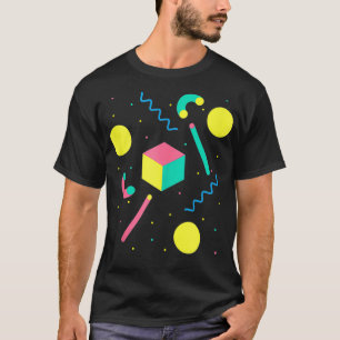 Camiseta Retro 80 90 Patrón Geométrico Vintage Memphis St