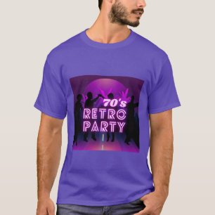 Camiseta Retro 80 Disco Dance Fiesta Neon Purple Funky