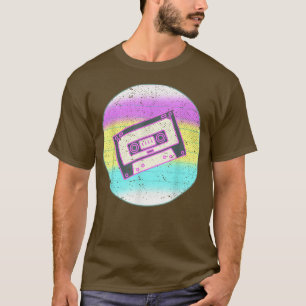 Camiseta Retro 80 Music Cassette Synthwave Art Vaporwave M