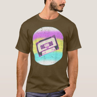 Camiseta Retro 80 Music Cassette Synthwave Art Vaporwave M