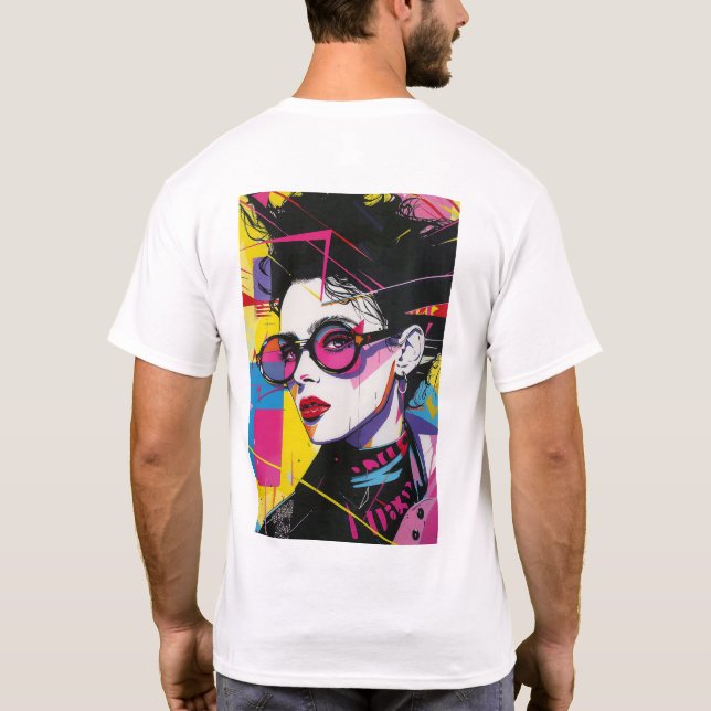 Camiseta Retro 80 Pop Culture Pop Art Style T-Shirt (Reverso)