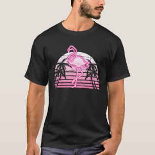 Camiseta Retro 80 Vaporwave Exótico Bird Animal Lover Pink
