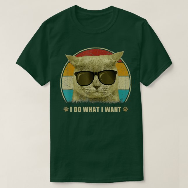 Camiseta Retro 80s 90s Hago lo que quiero gato gracioso ama (Diseño del anverso)