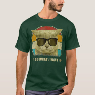 Camiseta Retro 80s 90s Hago lo que quiero gato gracioso ama
