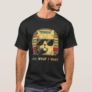 Camiseta Retro 80s 90s Meowy hago lo que quiero gato gato 2