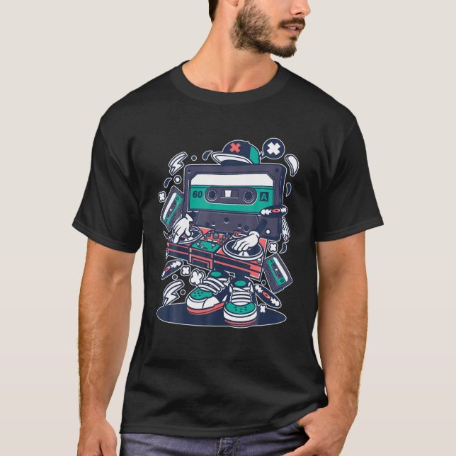 Camiseta Retro 80S Caja De Boom Getto Blaster Cinta Ra (Anverso)