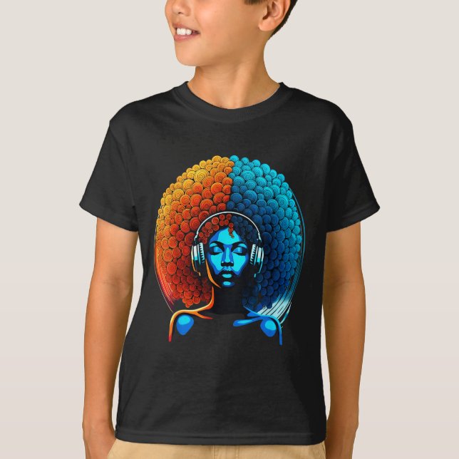 Camiseta Retro 80s Funk Afro Girl Disco Soul African Americ (Anverso)