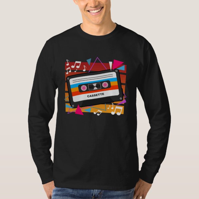 Camiseta Retro 80s Music Cassette Tape Throwback (Anverso)