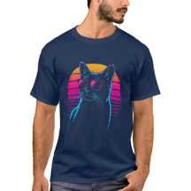 Retro 80s Neon Cat T-Shirt