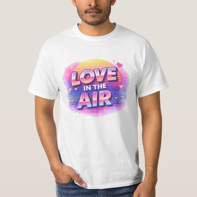 Camiseta Retro 80s San Valentín Amor en el Aire (Anverso)
