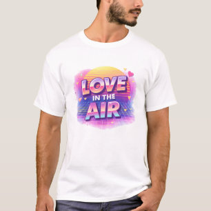Camiseta Retro 80s San Valentín Amor en el Aire