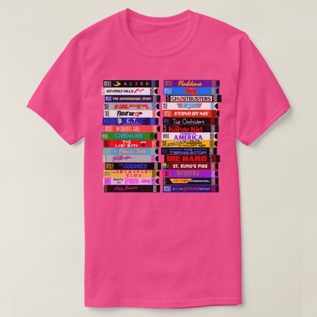 Camiseta Retro 80s VHS Stacks Long Sleeve TShirt (Diseño del anverso)