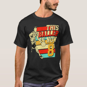 Camiseta Retro 8 Baloncesto de Cumpleaños Este Baller Tiene