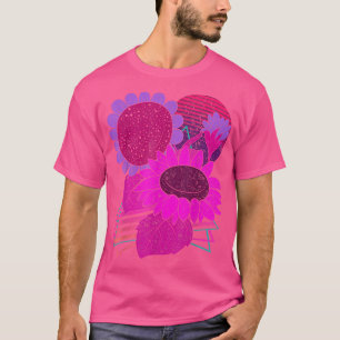 Camiseta Retro 90 Art Flor Amarilla Vaporwave Estética Su