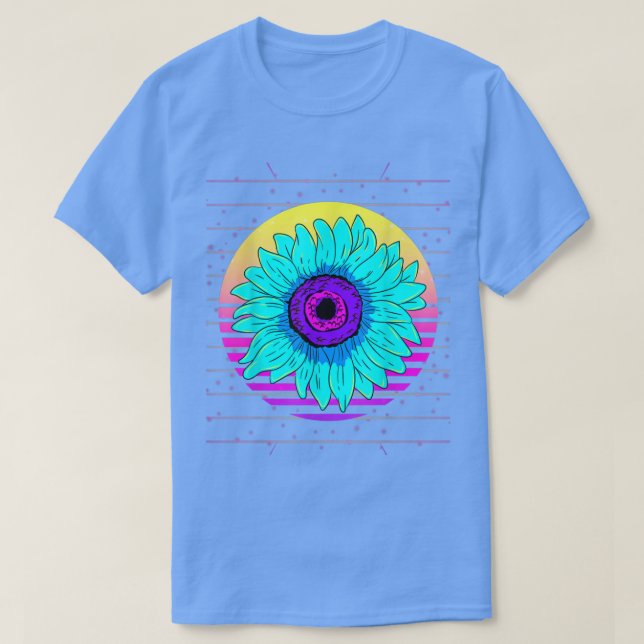 Camiseta Retro 90 Art Garden Flor Blossom Vaporwave Sunf (Diseño del anverso)