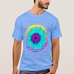 Camiseta Retro 90 Art Garden Flor Blossom Vaporwave Sunf