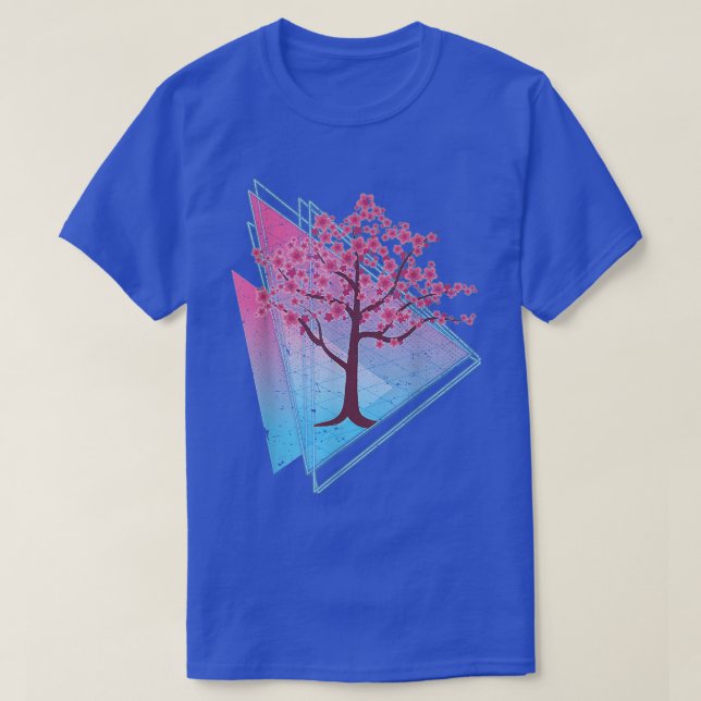 Camiseta Retro 90s Art Sakura Japan Flower Vaporwave Cherry (Diseño del anverso)