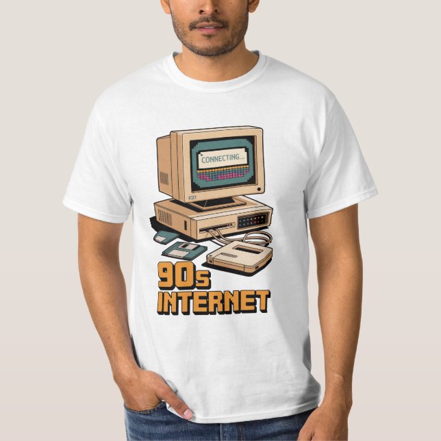 Camiseta Retro 90s Internet Vintage Computer Illustration – (Anverso)