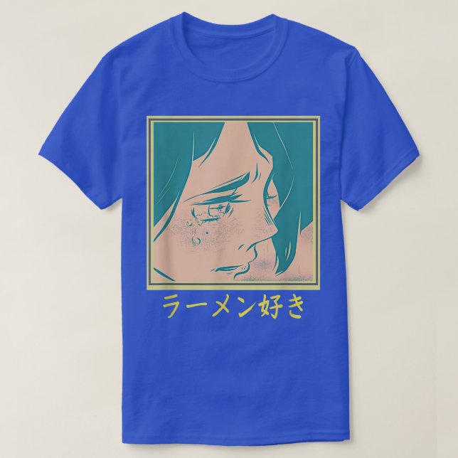 Camiseta Retro 90s Japanese Aesthetic Waifu Anime Graphic  (Diseño del anverso)