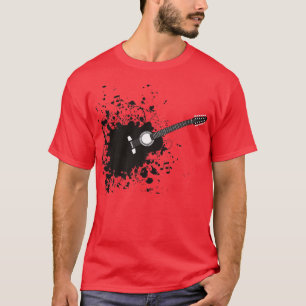Camiseta Retro 90s Paint Splash Guitar for Musician and Mus