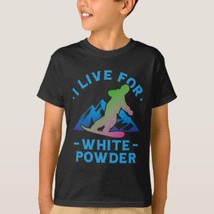 Camiseta Retro 90s Snowboard de los 80s Vivo en Polvo Blanc