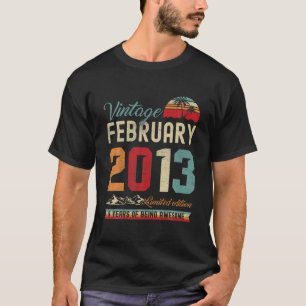 Camiseta Retro 9Th Birthday 9 Years Old February 2013 Vinta