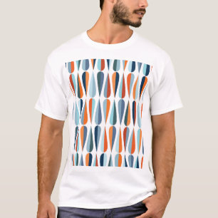 Camiseta Retro a mediados de siglo, patrón de formas de caí