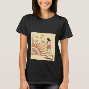 Camiseta Retro a Rayas con Número de los 70 Groovy