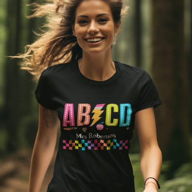 Camiseta retro abc de vuelta a la escuela para mae (Subido por el creador)