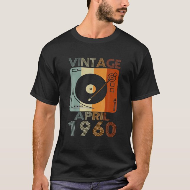 Camiseta Retro Abril 1960 T 61ª Regalo De Cumpleaños 61 Año (Anverso)