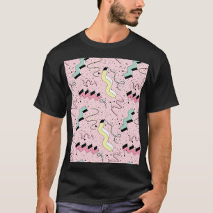 Camiseta Retro abstracto brillante, patrón sin fisuras.