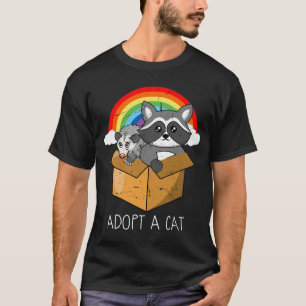 Camiseta Retro Adopta Un Gato Prohibido Gatos Raccoon Oposs