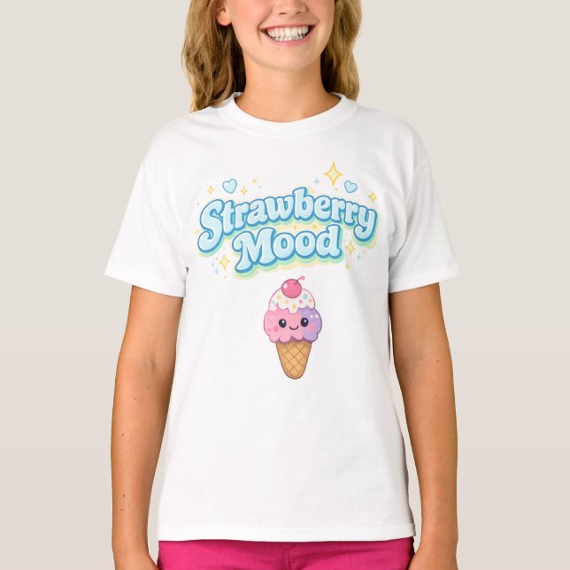 Camiseta Retro Adorable para Niñas con Estilo de F (Anverso)